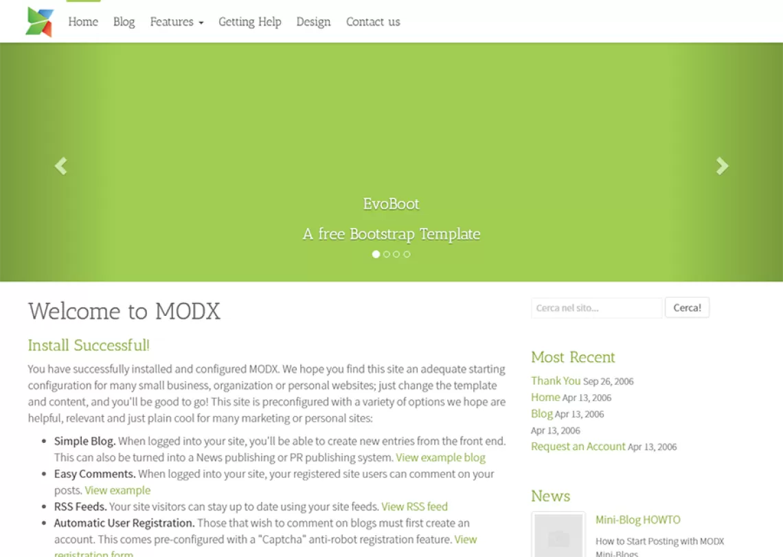 evoboot modx template