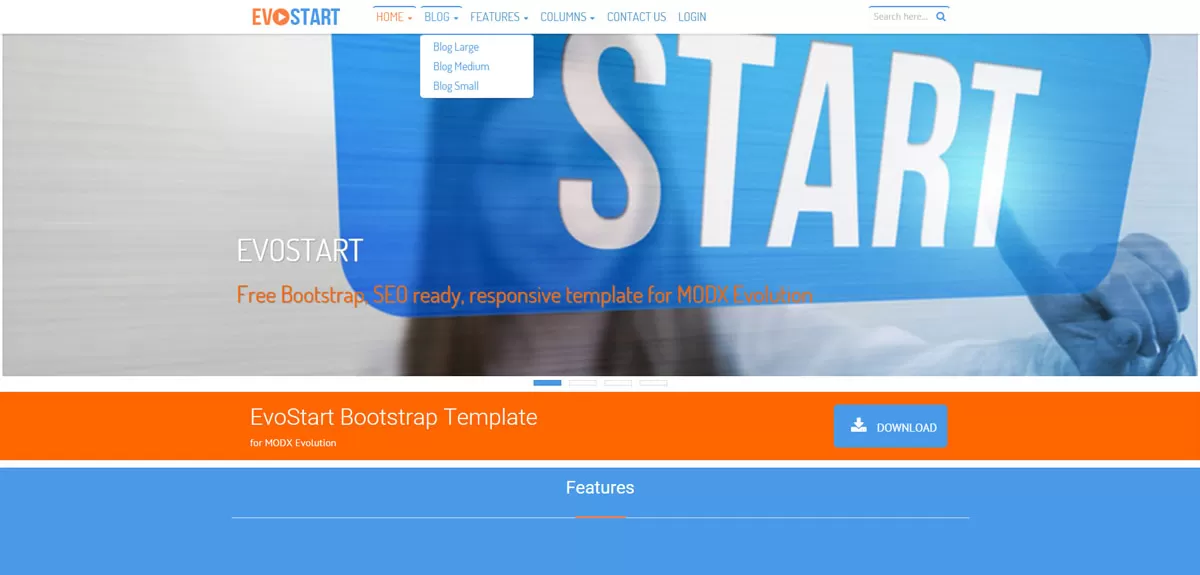 EvoStart - Free Evolution CMS Bootstrap Template