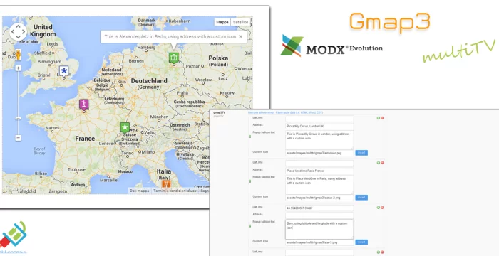 Gmap3 MultiTV for Evolution CMS