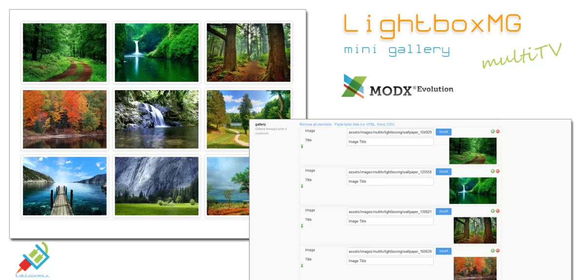 LightboxMG mini gallery MultiTV for Evolution CMS