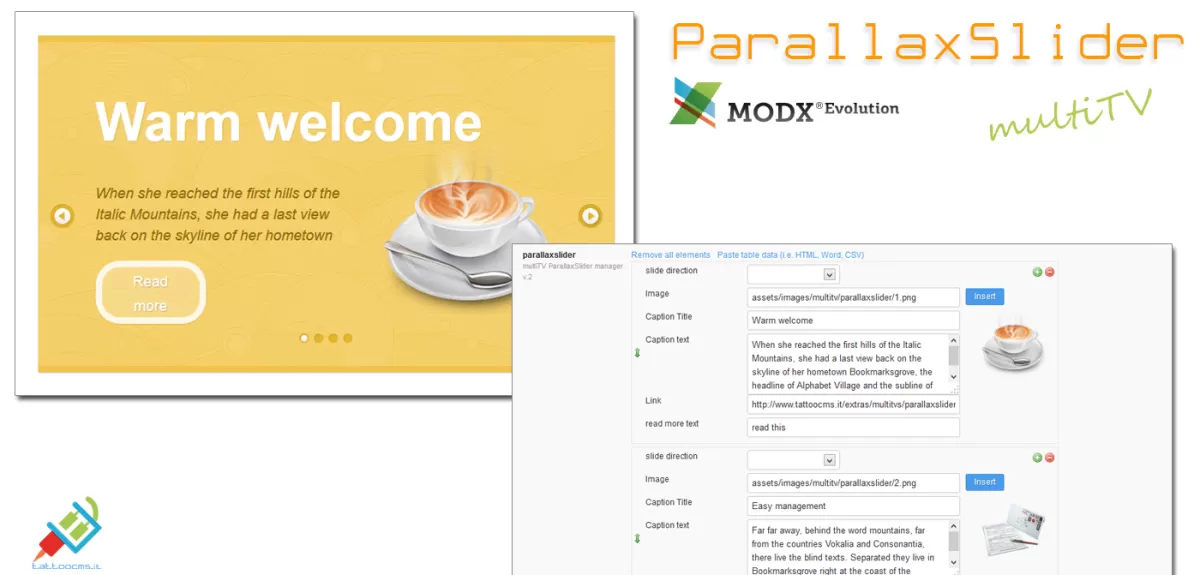 ParallaxSlider MultiTV for Evolution CMS