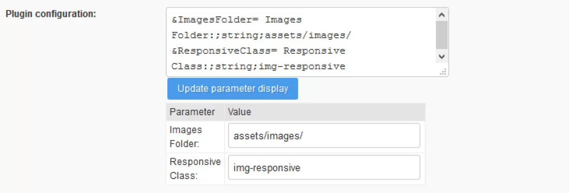 plugin configuration