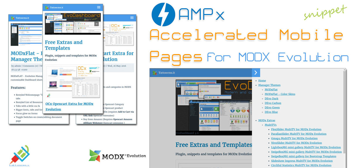 AMPx Accelerated Mobile Pages (AMP) for MODX Evo